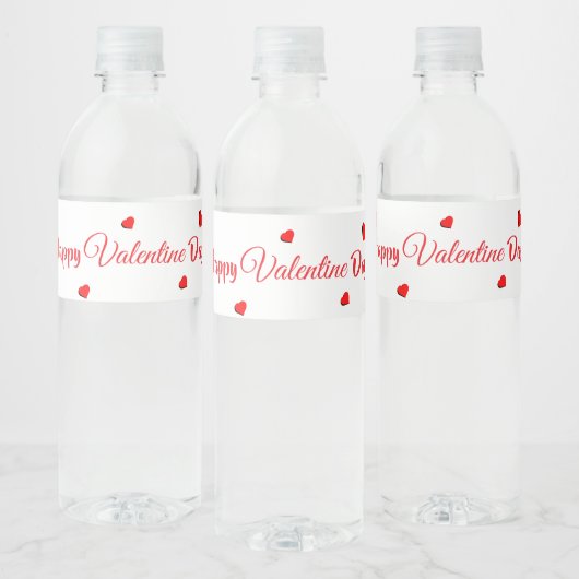 Happy Valentine Day  Waterfles Etiket (Flessen)