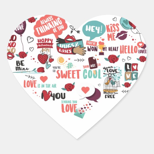 Happy Valentine Funny Mignonnes Stickers Illustrat (Devant)