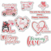 Happy Valentine Glossy Custom-Cut Vinyl Sticker (Devant)