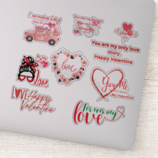 Happy Valentine Glossy Custom-Cut Vinyl Sticker