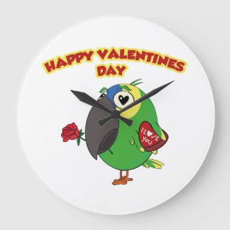 happy valentine parrot grote klok
