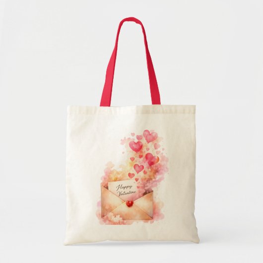Happy Valentine Romantic Heart Tote Bag (Voorkant)