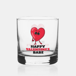Happy Valentine’s Babe – Cute Heart Design Whisky Glas