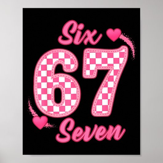 Happy Valentine’s Day 67 Meme Hearts Coquette Bow  Poster (Voorkant)