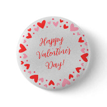 Happy Valentine’s Day Circle of Hearts Button