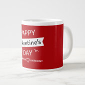 Happy Valentine’s Day – Cute Valentine Love Custom Extra Grote Beker (Voorkant rechts)