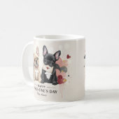 Happy Valentine’s Day French Bulldog Mug – Cute Koffiemok (Voorkant links)