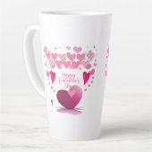 Happy Valentine’s Day Heart Pattern Latte Mug (Angle gauche)