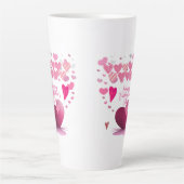 Happy Valentine’s Day Heart Pattern Latte Mug (Devant)