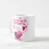 Happy Valentine’s Day Heart Pattern Mug (Devant gauche)