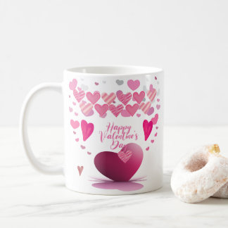 Happy Valentine’s Day Heart Pattern Mug Koffiemok