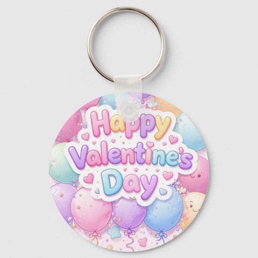 Happy Valentine’s Day Keychain | Romantic Love Key (Voorkant)