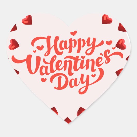 Happy Valentine’s Day Sticker – Cute Heart (Voorkant)