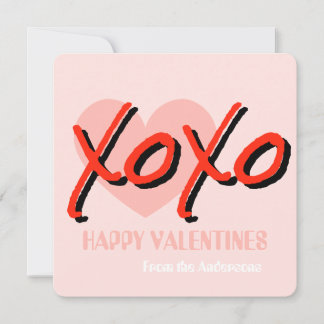 Happy Valentine’s Day XoXo modern pink Feestdagenkaart