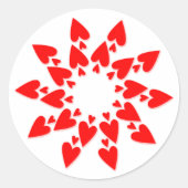 Happy Valentine’s Star Hearts Round Sticker (Devant)