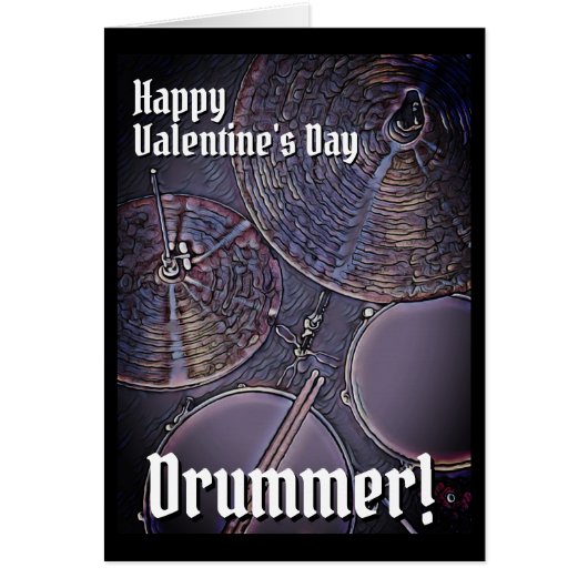 HAPPY VALENTINES DAG DRUMMER VALENTIJN KAART (Voorkant)