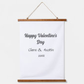 Happy Valentine's day add name date simple minimal Hangend Wandkleed (Voorkant)