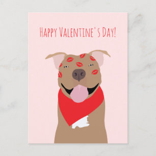 Happy Valentines Day American Bulldog Kiss Marks Briefkaart