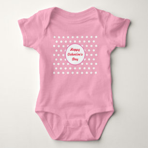 Happy Valentine's Day Baby Bodysuit (Rood & Wit)