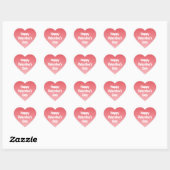 Happy Valentine's Day bewerkbare tekst Coral Ombre Hart Sticker (Vel)