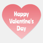 Happy Valentine's Day bewerkbare tekst Coral Ombre Hart Sticker (Voorkant)