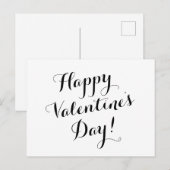 Happy Valentine's Day black script kalligrafie Briefkaart (Voorkant / Achterkant)
