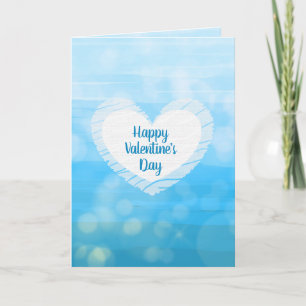 Happy Valentine's Day Blue Ombre Kaart