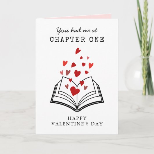 Happy Valentine's Day Book Themed Couple's Feestdagen Kaart (Voorkant)
