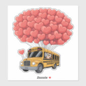 Happy Valentine's Day Bus with Owl Sticker (Vel)