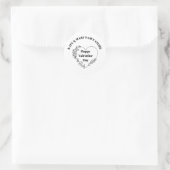 Happy Valentine's Day Business Name Ronde Sticker (Tas)