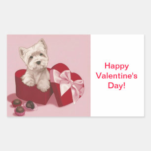 Happy Valentine's Day Cadeau Label Westie Cadeau L