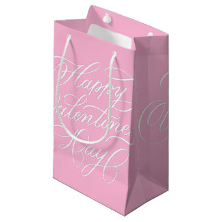 Happy Valentines Day Calligraphy Pink Klein Cadeauzakje