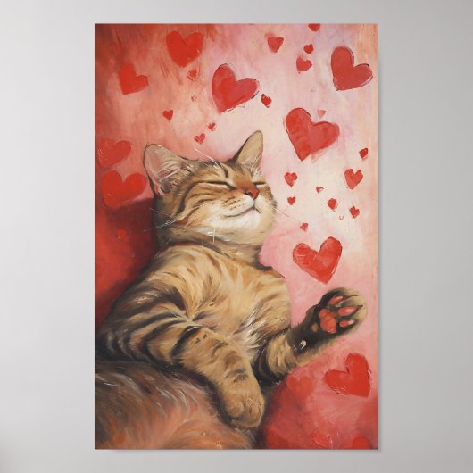 Happy Valentines Day Cat Poster (Voorkant)