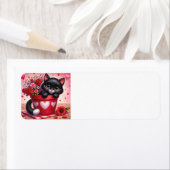 Happy Valentine's Day Cat retour adreslabel Etiket (Insitu)