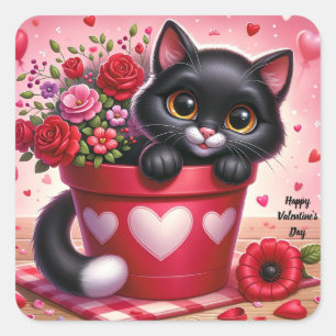 Happy Valentine's Day Cat sticker