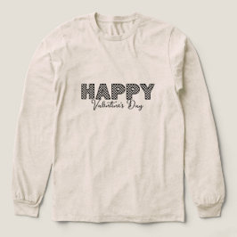 'Happy Valentine's Day' Checkered Letters Fun Cozy Tri-Blend Shirt