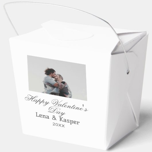 Happy Valentine's day couple photo modern simple t Bedankdoosjes (Achterkant)