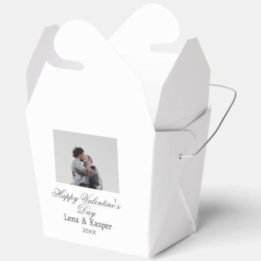 Happy Valentine's day couple photo modern simple t Bedankdoosjes (Open)