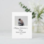 Happy Valentine's day couple photo modern simple t Briefkaart (Staand voorkant)