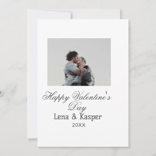 Happy Valentine's day couple photo modern simple t Feestdagenkaart (Voorkant)