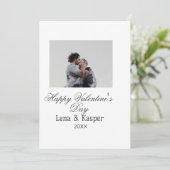 Happy Valentine's day couple photo modern simple t Feestdagenkaart (Staand voorkant)