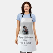 Happy Valentine's day couple photo modern simple t Schort (Gedragen)