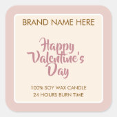 Happy Valentine's Day Custom Candle Labels (Voorkant)