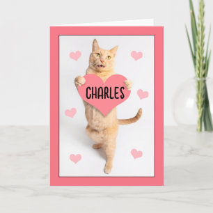 Happy Valentines Day Custom Naam Schattige Sinaasa Feestdagen Kaart