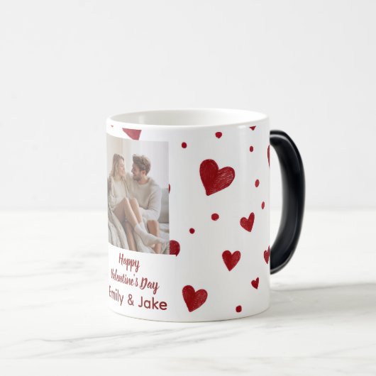 Happy Valentine's Day Custom Photo Mug (Devant droit)