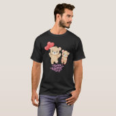 Happy Valentine's Day Cute Beren en Hearts Graphi T-shirt (Voorkant volledig)