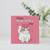 Happy Valentines Day Cute Cat With Heart Headband (Staand voorkant)