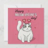 Happy Valentines Day Cute Cat With Heart Headband (Voorkant)