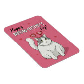 Happy Valentines Day Cute Cat With Heart Headband Magneet (Rechterzijde)