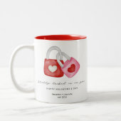 Happy Valentine's Day Cute Fun Locks Custom Mug (Gauche)